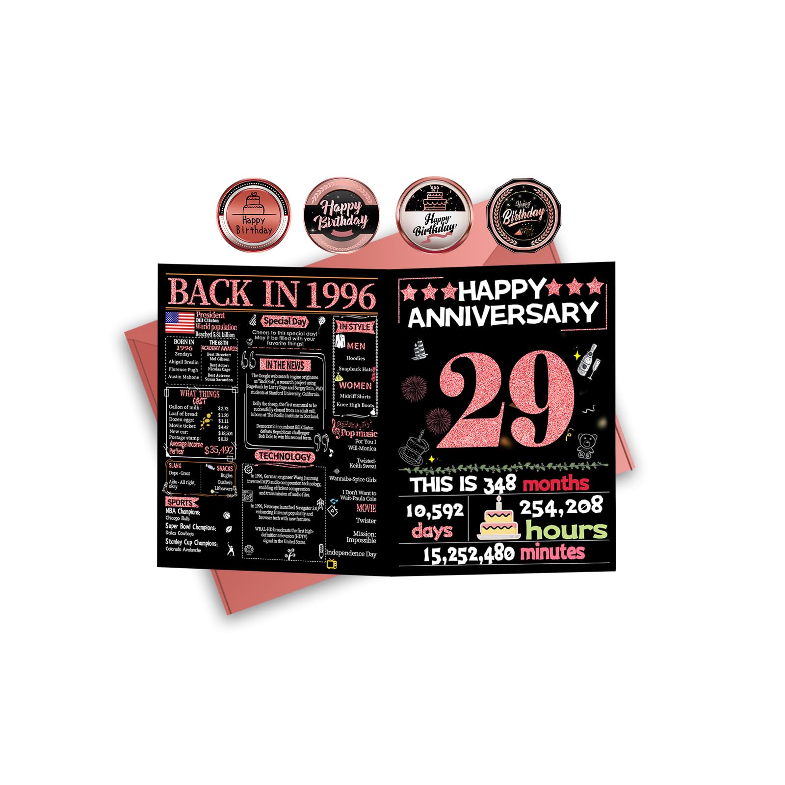 Joycard 29th Anniversary Card for Women, Wedding Card for Wife, Sweet ...