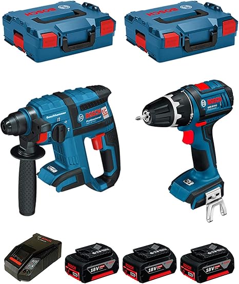 Bosch Visseuse Gsr A Batterie 18 V Li Perforateur Gbh 18 V Ec 3 Batteries De 4 0 Ah Coffret De Rangement Amazon Fr Bricolage