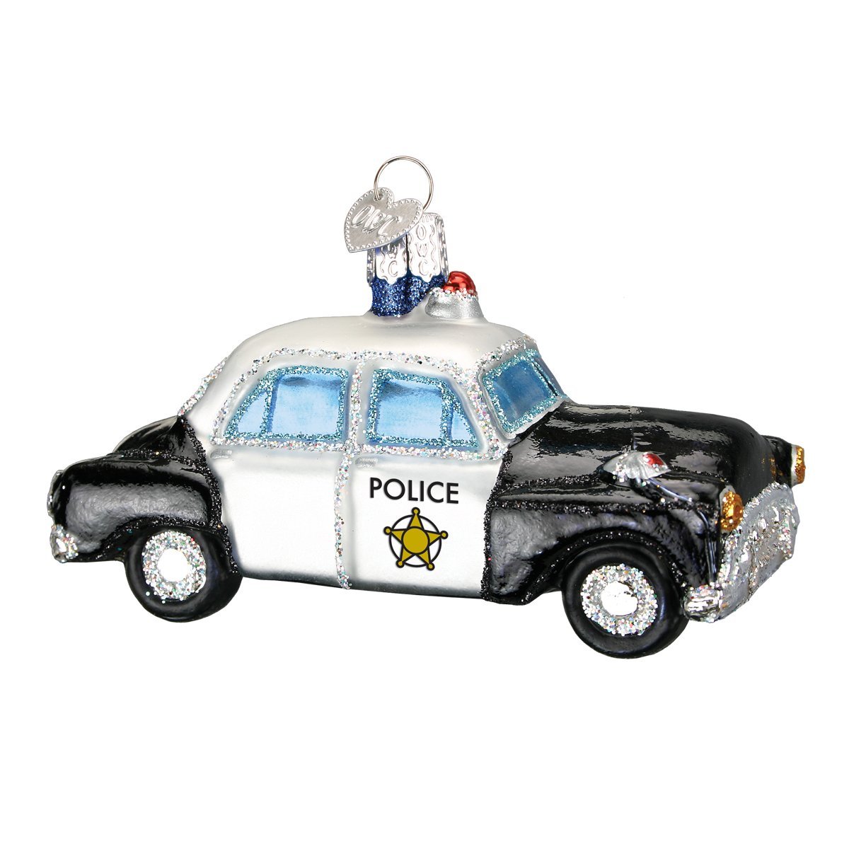 Old World Christmas Ornaments: Police Officer Gifts Glass Blown Ornaments for Christmas Tree, Police Car
