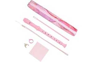 QIELIZI Recorder Instrument for Beginner Adults,8-Hole Soprano Descant Recorder Music Flute with Cleaning Rod & Case Bag For StudentHome Entertainment(2-Pink Splash-ink6)