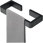 Alise Black Towel Bar, 8 Inch Towel Racks for Bathroom Wall Mounted, SUS304 Stainless Steel Bathroom Towel Holder, Space-Saving Hand Towel Holder, Towel Rail Hanger for Wall, Kitchen