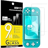 NEW'C for Nintendo Switch Lite Screen Protector Tempered Glass HD Clear | 3 Pack, HD Clear, 5.5 Inches, 9H Hardness, Scratch Resistant, Bubble Free, Oleophobic, Touch Sensitive