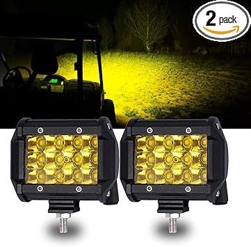 Led Light Bar 2X 6.5 Inch Quad 72W Spot Flood Driving Lights for Trucks Rzr Jeep