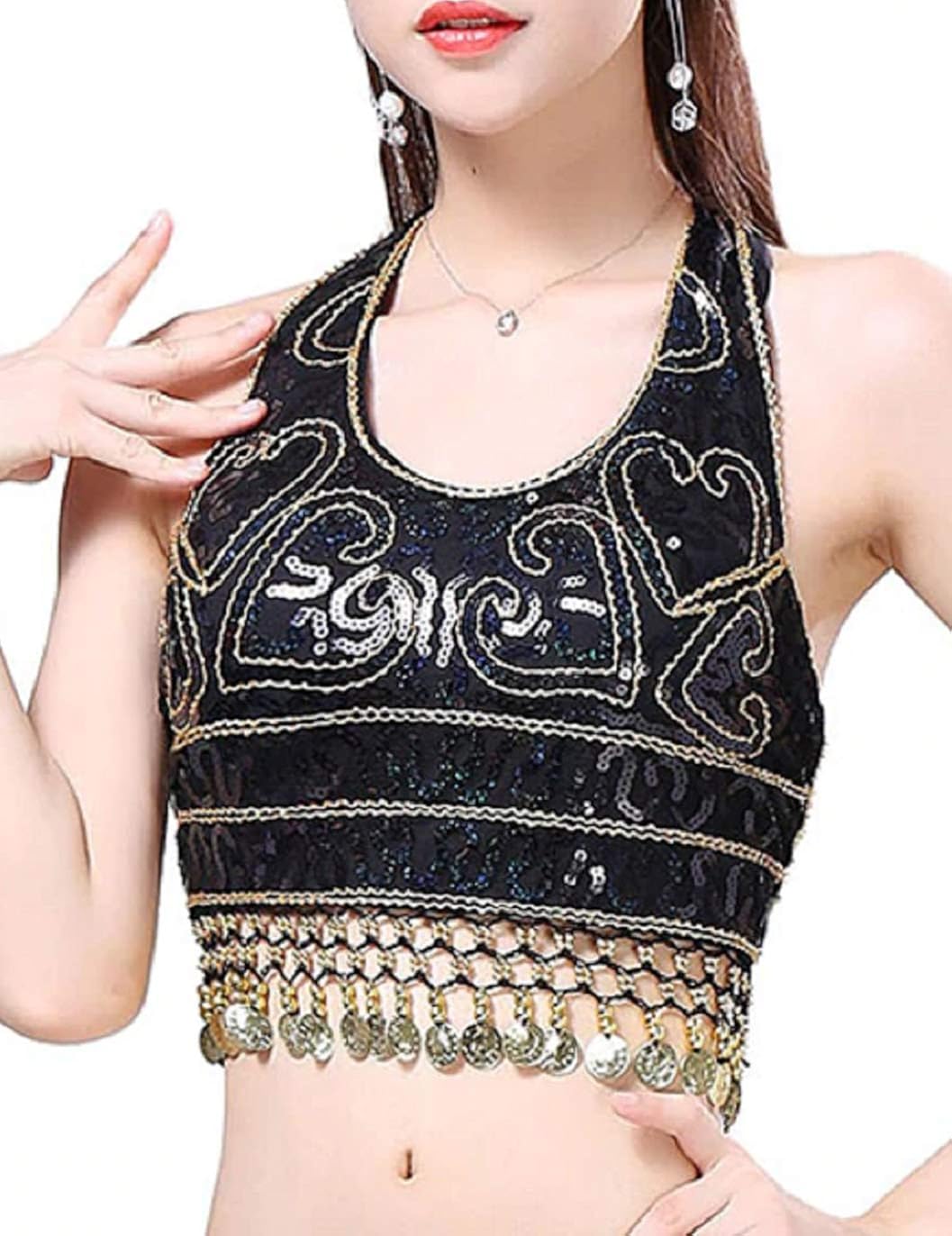 girls sequin dance top