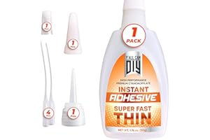 Y'ALLCANDIY 1.76 Oz. (50g) CA Glue - Thin Cyanoacrylate Based Super Glue for Woodworking - Model Car Adhesive, Strong Bonds in Model Airplane, Wood Projects. Fast Drying, Instant Wood Bond