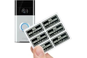 HAO HELPER Small No Soliciting Sign for House,6 Pcs No Soliciting Sign,with Glow in the Dark Stickers,Tiny Size Perfect for Video Doorbell,No Solicitation Sticker for Front Door,Wall,Window