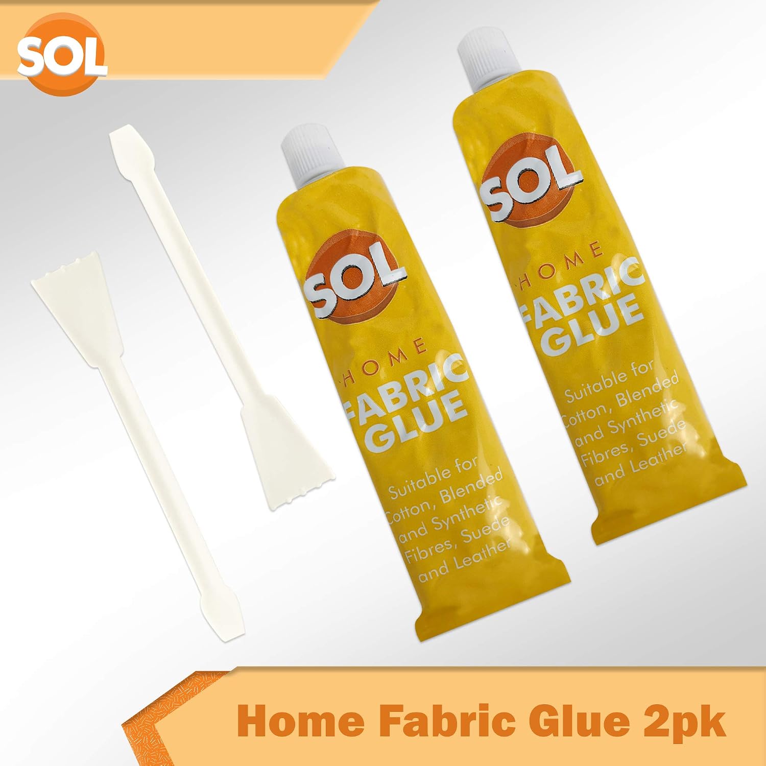 SOL 2pk x 50ml Fabric Glue Strong with Spreader & Tape Measure, Scout Badge Adhesive for Crafts Upholstery, Material, Textile - Image 4