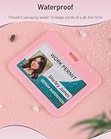 Uniclife ID Badge Holder Double-Sided Windows Pink Card Protector Case view 4