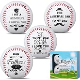 MiniInflat 4 Pack Happy Fathers Day Baseball Gift Baseball Dad to Be Gift for 1st Time Base Ball with a Box for Men Sport Birthday Retirement Grandpa Lover from Daughter Son Wife, 9 Inch Perimeter