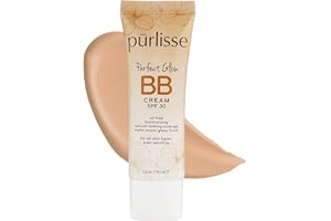 pūrlisse Perfect Glow BB Cream with SPF 30 - Matte Meets Dewy Finish - Enriched with Goji & Hawthorn Berry to Help Improve Skin Texture & Radiance - Light Warm (1.4 oz)