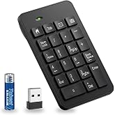 Wireless Number Pad with Battery, Enhanced Efficiency with 23 Keys Numeric Keypad Upgraded Version of 10 key USB Keyboard Financial Accounting Numpad for Laptop, PC, Notebook, Desktop,Surface Pro