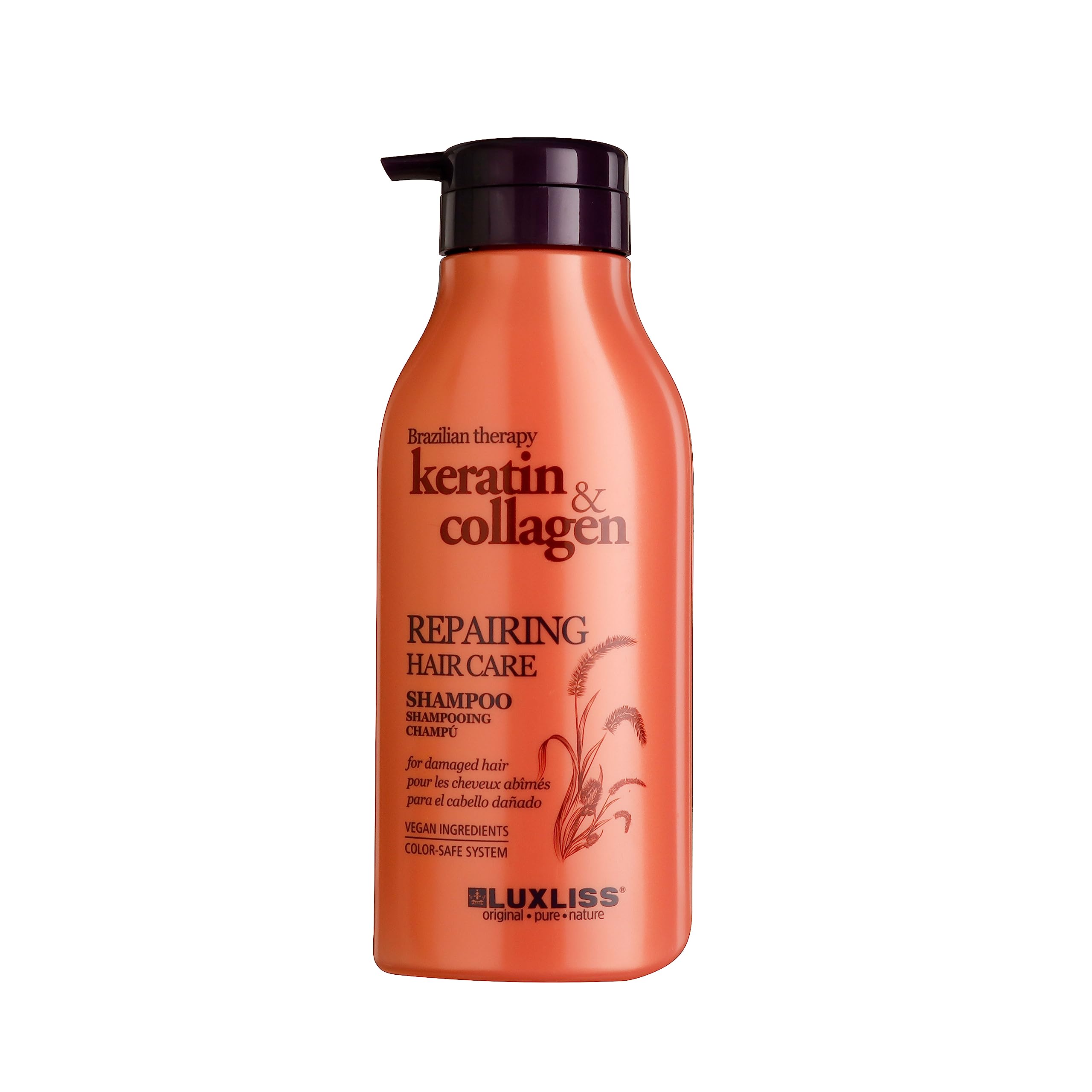 LUXLISS- Repairing therapy keratin & collagen Shampoo 500ml bottle