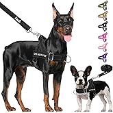 Lukovee No Pull Dog Harness & Leash Set - Heavy Duty Dog Vest Harness with Soft Padded for Medium Large Dogs, Adjustable Reflective Tactical Pet Harness for Easy Walk and Training (L, Black)