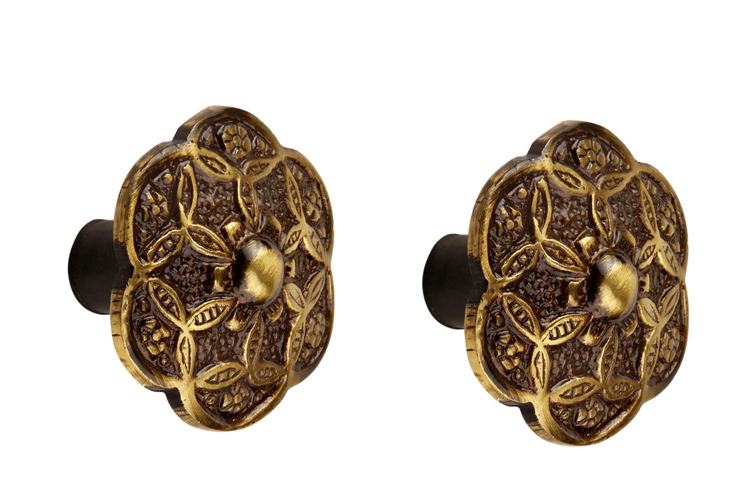 Hobknobs Single Ornate Antique Brass 28 Mm Dia Cabinet Drawers