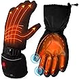 AKASO Heated Gloves for Men Women, Electric Heated Ski Gloves with 3 Heating Modes, Thermal Insulation Winter Hand Warmers with Rechargeable Battery-Overheating Protection- Best Gift, Black(M)