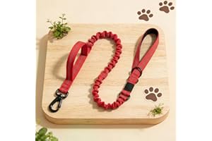 Tactical Dog Leash Heavy Duty 4-6FT Adjustable Bungee with 5 Padded Handles, Shock Absorbing No Pull Training Leash with Meta