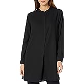 Anne Klein Womens Pop-Over Blouse with Covered Placket and Side Slits