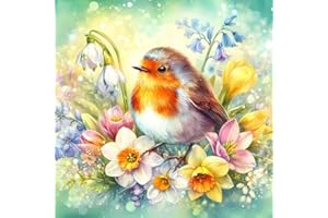 Acudotr Diamond Painting Kits for Adults, 5D DIY Diamond Art Kits for Beginners, Full Drill Diamond Painting Kits for Home Wall Decor, Bird, 12x12 Inch