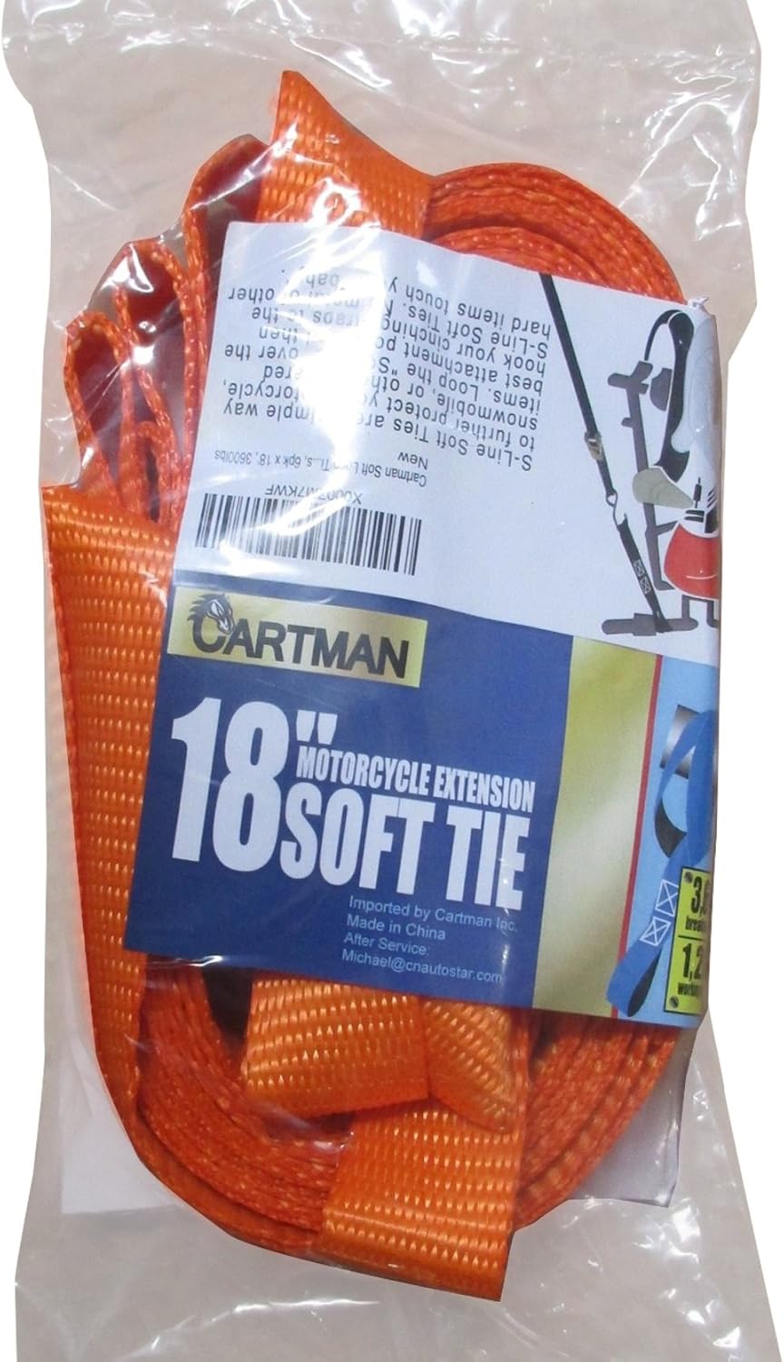 CARTMAN Soft Loop Tie-Down Straps in Blue Color, 8pk x 18in, 3600lbs: Automotive