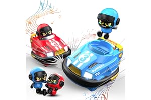 CAPTAIN CHAOWING Toddlers Remote Control Cars for Kids, Boys RC Ejecting Bumper Car, RC Battle Race Car Set of 2 Players, RC Cartoon Car Toys, Christmas Birthday Gift