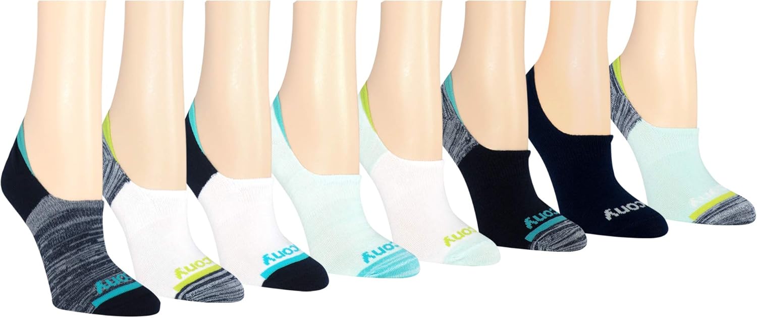 Saucony Women's Show Invisible Liner Socks, Blue Assorted (8 Pairs), Shoe Size: 5-10 at  Women’s Clothing store