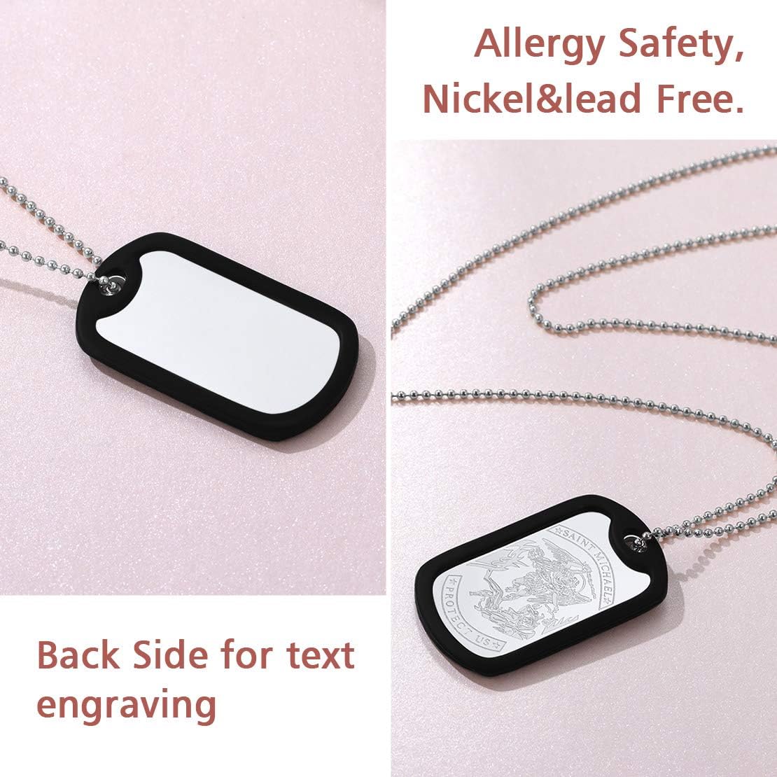 FindChic Saint Michael Necklace Dog Tags Jewellery for Men Stainless Steel Saint Michael's Pendant Necklace - Image 5