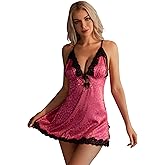 ADSEXY Women Lingerie Sexy Chemise Nightgown Lace Sleepwear Babydoll Teddy Lingerie