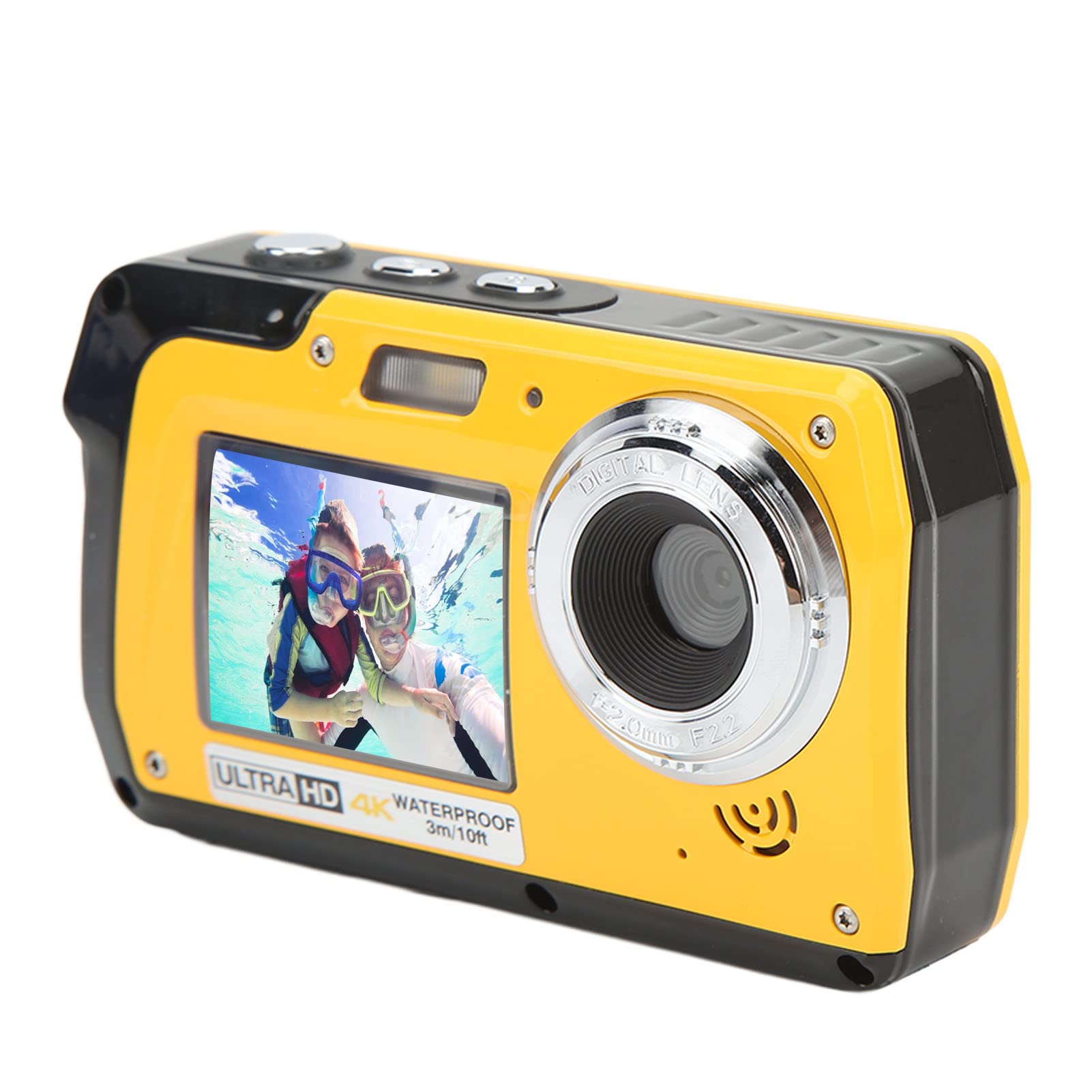 Waterproof Camera 10FT Underwater Camera 56MP 4K HD Video Resolution 18X Zoom Waterproof Digital Camera with Dual Screen for Snorkeling, Vacation
