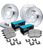 Rear Drilled & Slotted Brake Rotors With Ceramic Pads For Infiniti Q50 Q70 QX70 - 4-Piece Kit, 10-Year Warranty