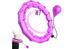 CORATED Smart Weighted Hoola Exercise Hoops,Abdomen Fitness Weight Loss Massage,24 Detachable Knots Adjustable Size Hoops,for Adults & Kids Beginners Exercising