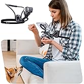Magnetic Phone Holder Neck Mount: Hands Free Chest Stand with Fixed Strap for GoPro Camera | POV Selfie Filming & Video Recording for iPhone 17 16 15 14 13 12 Series & Android Smartphone๏ผBlack๏ผ