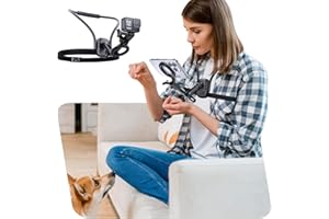MUMAY Magnetic Phone Holder Neck Mount: Hands Free Chest Stand with Fixed Strap for GoPro Camera | POV Selfie Filming & Video Recording for iPhone 17 16 15 14 13 12 Series & Android Smartphone（Black）