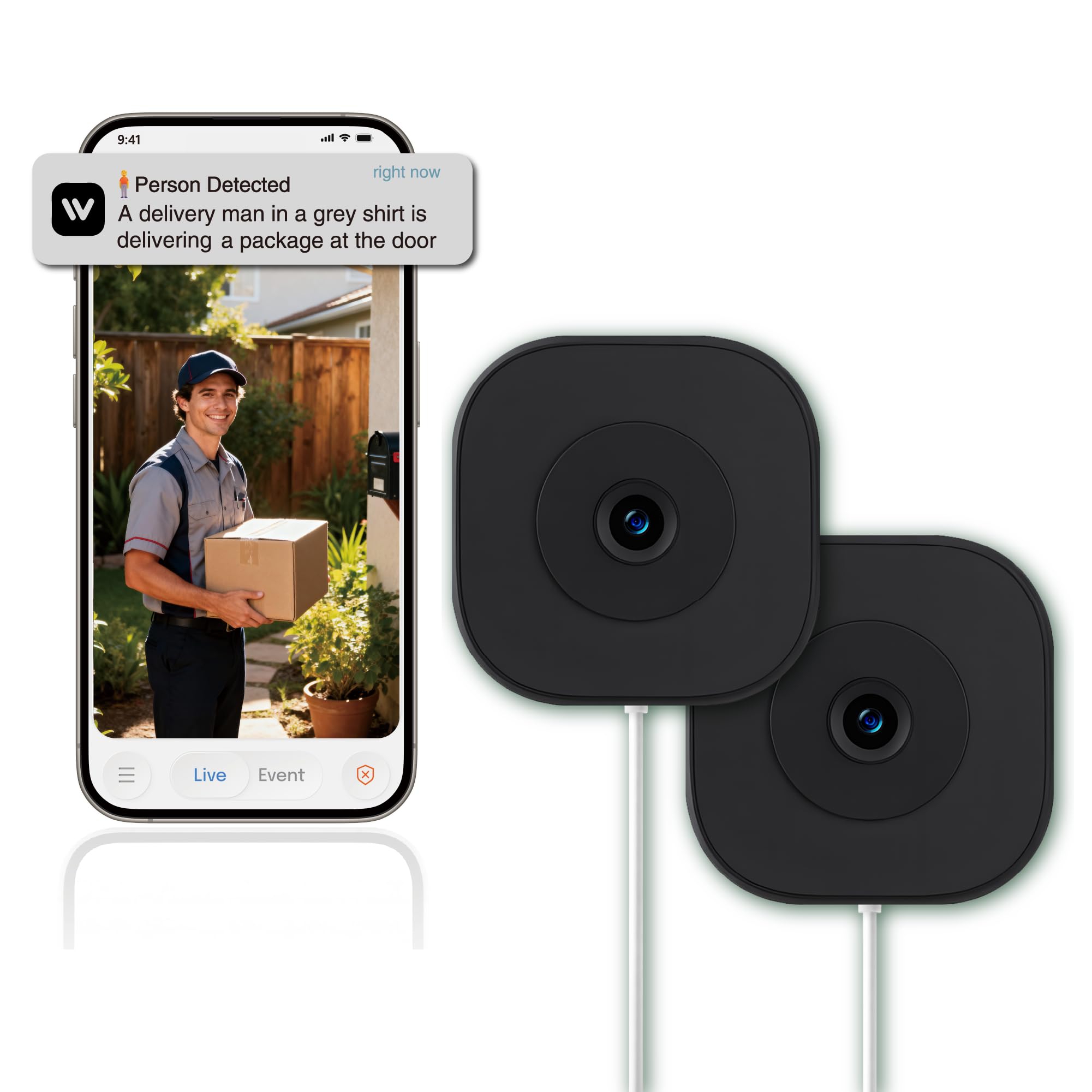 Photo 1 of DETIKO 2K Window Camera,2.4G WiFi Only,Smart Window Security Camera with AI Motion Detection,Starlight Color Night Vision 911 Emergency Support,US Cloud Storage,24/7 Recording,Easy & Quick Install