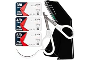 MATRIX WIZARD Sutures Thread with Needle Plus Disposable Stapler and Remover Training Tools - First Aid Field Emergency Practice, Trauma Survival Gear, Travel Prepping Practice, Camping Safety Kit