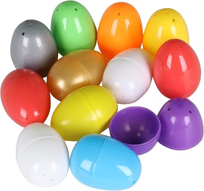 TRIXES 12PCS Empty Plastic Fillable Easter Eggs Large Size