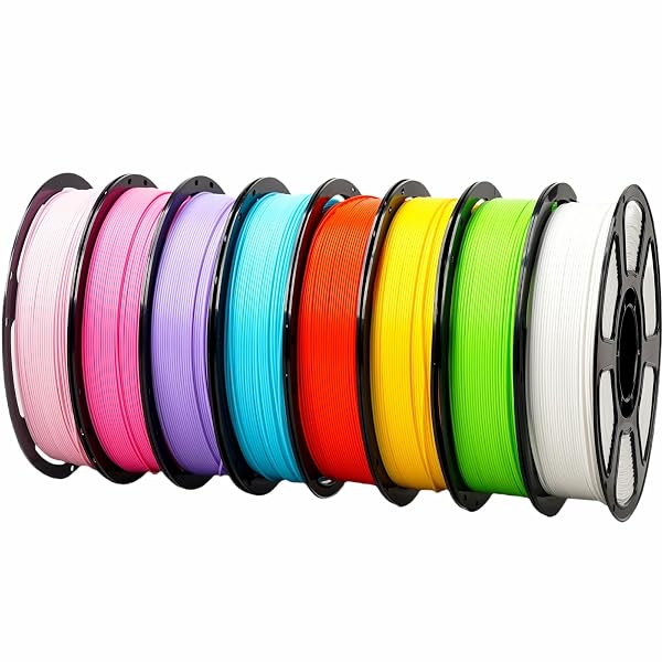 ONENPOXARY 3D PRINTER FILAMENT BUNDLE, PLA PLUS FILAMENT 8KG 1.75MM, NEATLY WOUND FILAMENT FOR MOST 3D PRINTER, 8 COLORS, 1KG SPOOL,LAKEBLUE PURPLE PINK ROSEPINK WHITE NEONGREEN YELLOW ORANGE