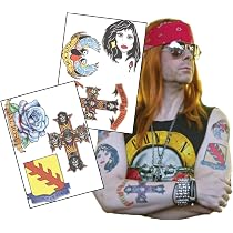 Slash Tattoos Temporär – Realistische Guns N' Roses Tattoo-Sammlung, Hautfreundlich, Wasserfest