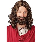Jesus Wig and Beard Set Biblical Jesus Brown Wig and Beard Set halloween decorations