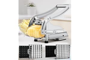 Coma Commercial Grade French Fry Cutter, Stainless Steel Potato Cutter with 2 Blades, Potato Slicer for French Fries Vegetabl
