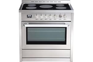 Rangaire RRE361TS 36" Electric Range Oven with Timer - Stainless Steel, Infrared Stove Burners, True Convection, Easy Reach Racks