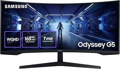 Monitor Curvo Gaming Odyssey G5 G55T QHD 34" con 165Hz y AMD Freesync Premium