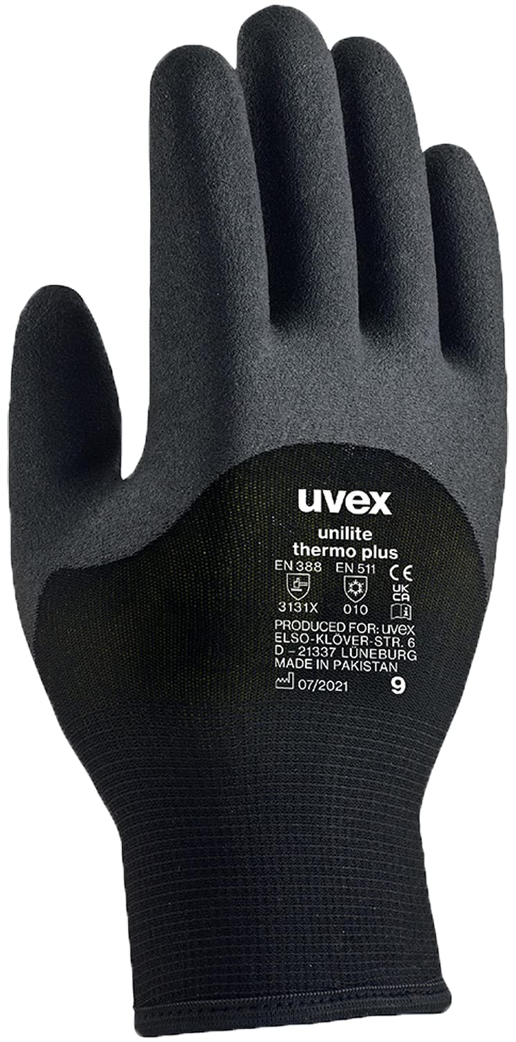 Uvex Unilite Thermo Plus Unisex 10 Winter Gloves, Black