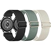 TUCOMO 3 Pack Stretchy Nylon Watch Bands Compatible with Amazfit Bip 6/Bip 5/GTR 4/ GTR 3 Pro/GTR 3/GTR 2/GTR 2e/GTR 47mm, 22mm Loop Elastic Straps for Amazfit Balance/Cheetah Men Women