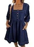 Sidefeel Women's Spring Outfit Denim Dress 3/4