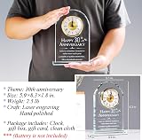Movdyka Crystal Desk Clock Gift Glass 30th Anniversary Keepsake 5.9 in view 5