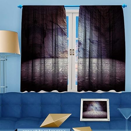 Muyindohome Room Darkening Curtains Cement Floor And Rock Wall
