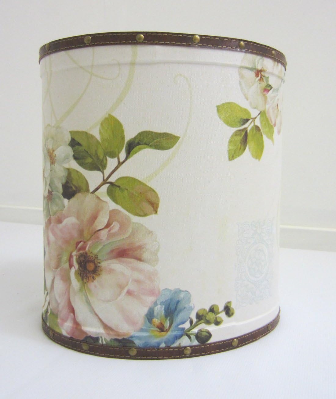 Unique Shabby Chic Oval 'Vintage Floral' Waste Paper Basket/Bin LARGE Amazon.co.uk Kitchen