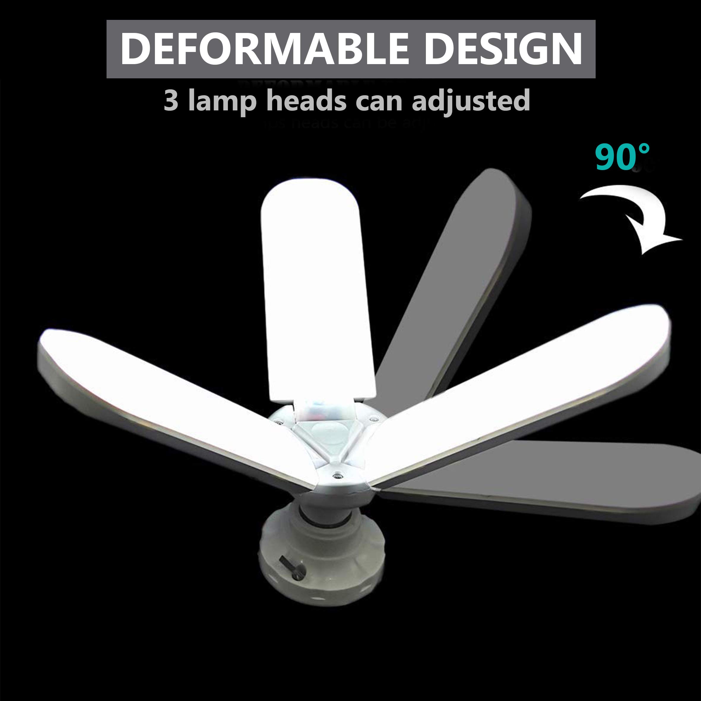 Led Garage Lights, Super Bright 45W Daylight Light Bulbs 4000LM Deformable Garage Ceiling LED Shop Lights for Garage, Working Light for Workbench, Warehouse, Workplace, Basement (Daylight)