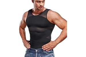 SOLCYSX Compression Shirt for Men Slimming Undershirt Body Shaper Tank top for gynomastica Sleeveless Shapewear Vest Men