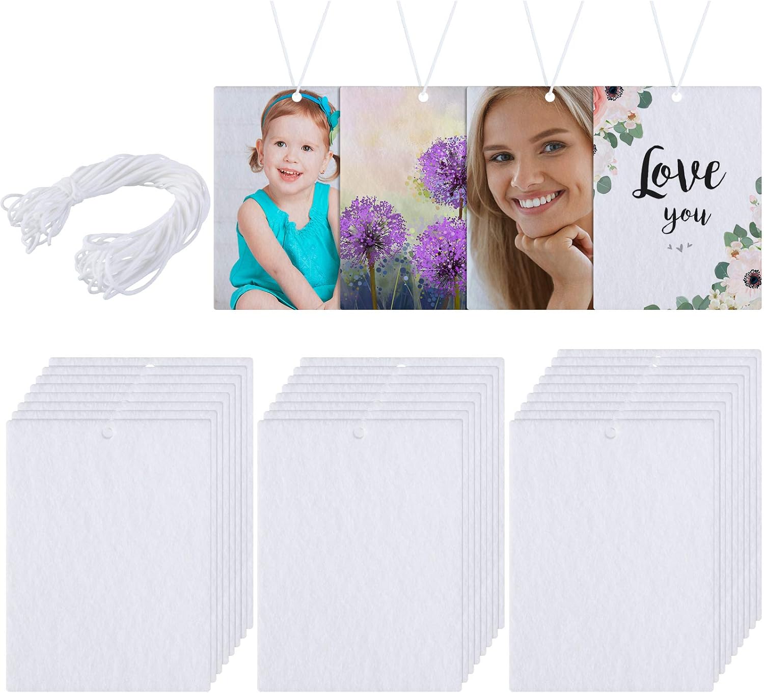 Download Price Com 25 Pieces Sublimation Air Freshener Sheets Car Scented Hanging Sheets Felt Air Freshener White Fragrant Sheets With Elastic Rope For Car Interior Decor
